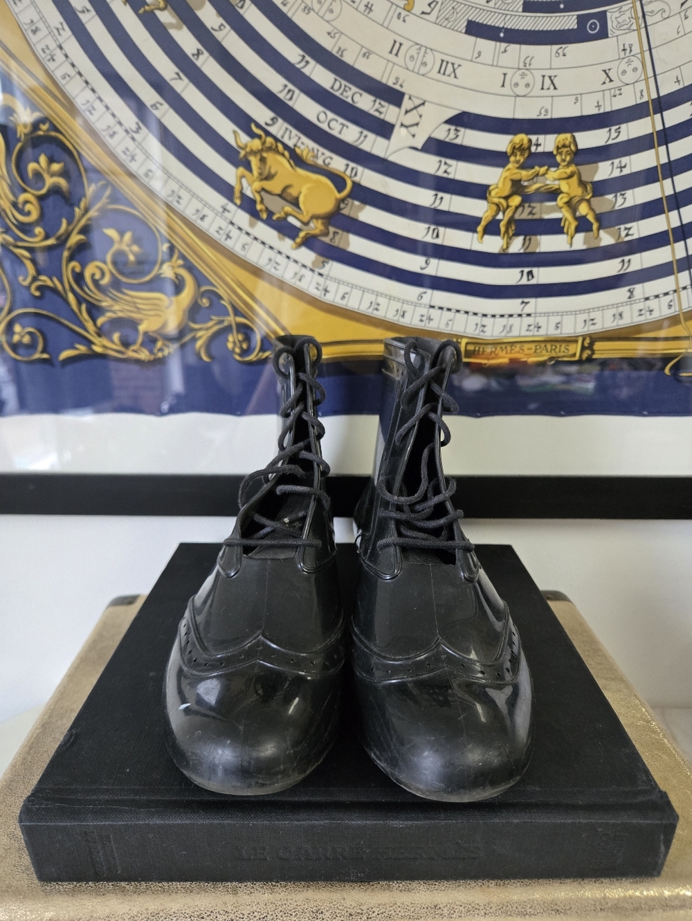 Melissa Men's Black Lace-Up Wingtip Boots